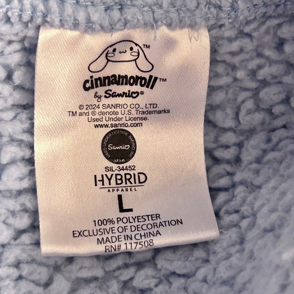 Cinnamoroll Sanrio Teddy‎ Hoodie Sweatshirt Blue Large - Picture 6 of 11